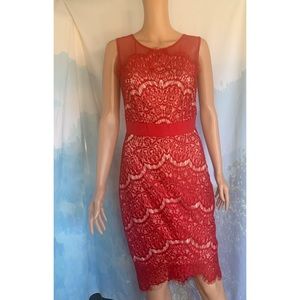 JAX Red Lace cocktail Dress size 2